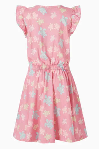 Turtle Frill Dress in Organic Cotton