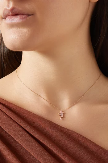 Séléné Girl Pavé Sapphire Necklace in 18kt Gold