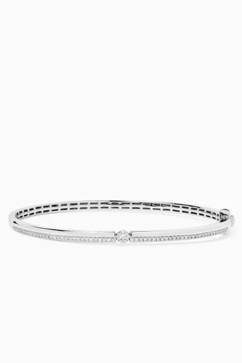 Zeus Diamond Bangle in 18kt White Gold