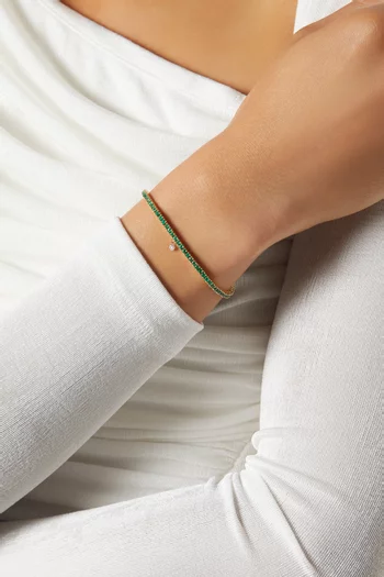 Emerald Tennis Bracelet in 18kt Gold