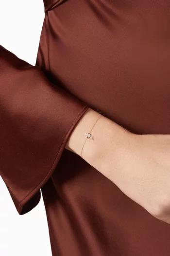 سوار جيرل مرصع بماس بافيه ذهب وردي عيار 18