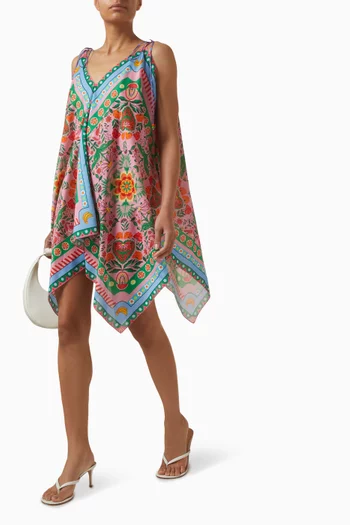 فستان تيس بحافة غير متماثلة كريب