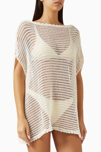 Oriya Coverup Dress in Cotton-blend Crochet