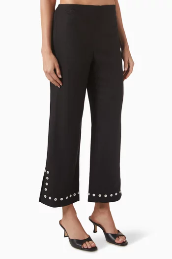 Piha Cropped Pants in Linen Blend