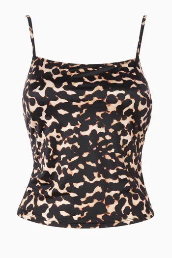 Cleo Tortoise-print Tankini Top