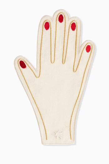 طقم مناديل للمشروبات بتصميم يد، 4 قطع