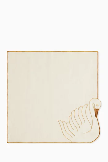 طقم مناديل بنقشة بجعة، قطعتان