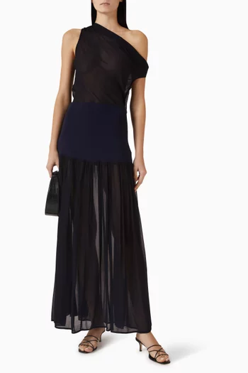 بلوزة بفتحة رقبة بأكتاف مكشوفة شيفون خفيف الوزن