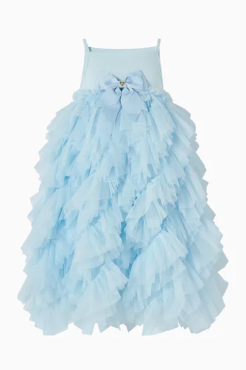 Cascade Waterfall Strappy Dress in Tulle