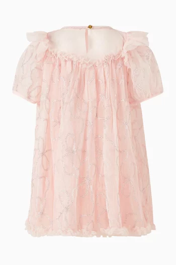 Isabella 3D Chain Dress in Tulle