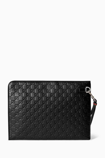 Emblem Pouch in GG Leather