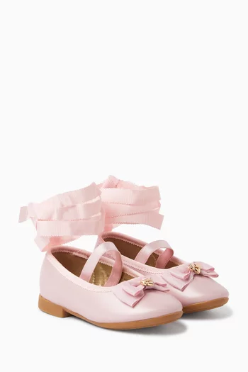 Elastic Strap Bow Ballerinas