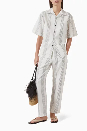 قميص كانثا بياقة مطوية قطن