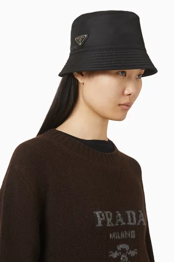 Triangle Logo Bucket Hat in Re-Nylon