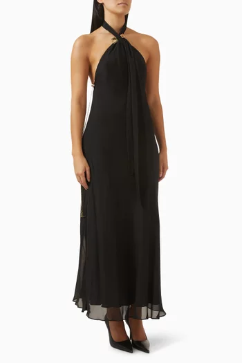 Cassia Open-back Dress in Silk Chiffon