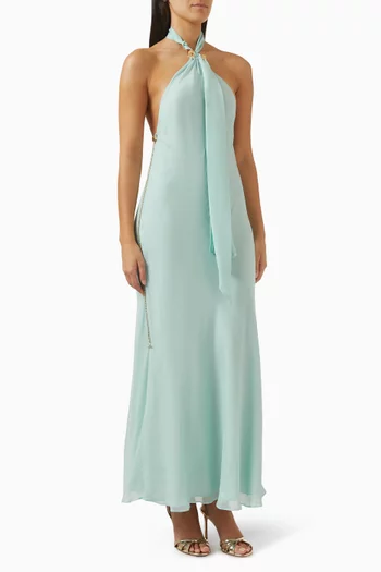 Cassia Open-back Dress in Silk Chiffon
