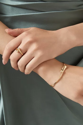 Cleo Diamond Slim Slip-on Bangle in 18kt Yellow Gold