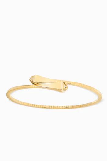 Cleo Diamond Slim Slip-on Bangle in 18kt Yellow Gold