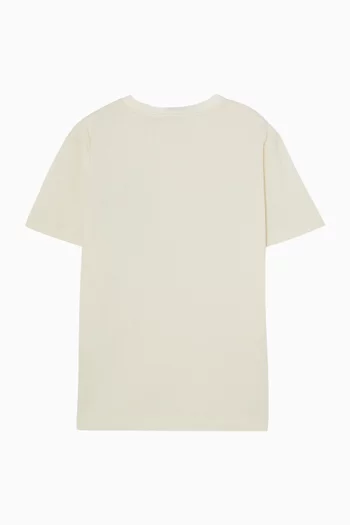 تي شيرت بطبعة شعار الماركة قطن وجيرسيه