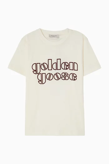 تي شيرت بطبعة شعار الماركة قطن وجيرسيه