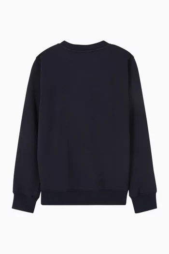 سويت شيرت بفتحة رقبة مستديرة وشعار الماركة