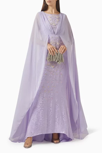 فستان بكاب غير متماثل كريب