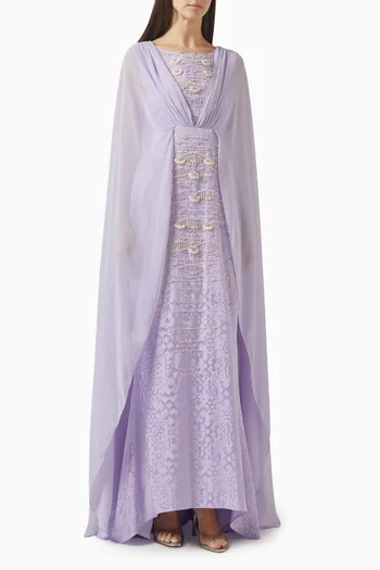 فستان بكاب غير متماثل كريب