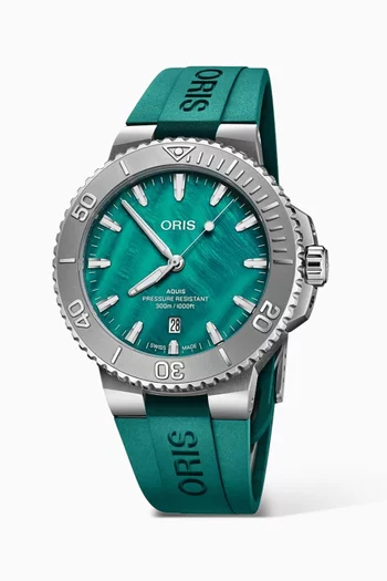 GW AQUIS NY HARBOR II LTD2000 STL GRN/DL 300 RUB/ST 43.5MM R:Turquoise/Aqua:No Size|219214770
