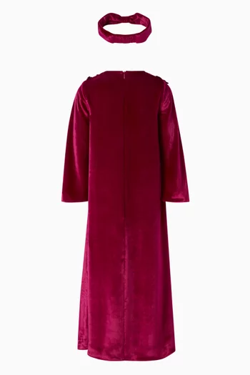 Floral Appliqué Kaftan in Velvet