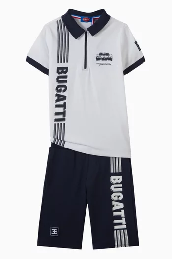 شورت رياضي بطبعة شعار الماركة قطن