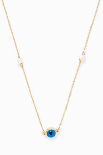 Reem Protection Evil Eye Necklace in 18kt Yellow Gold