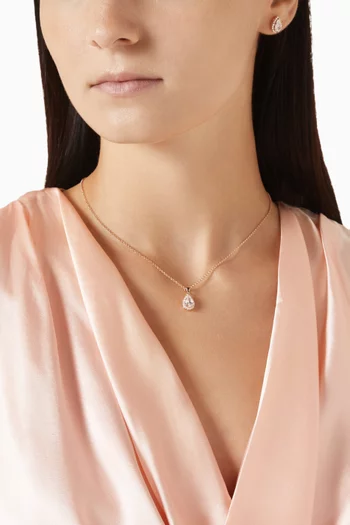 Zia Drop Pendant Necklace & Stud Earrings in 18kt Gold-plated Silver