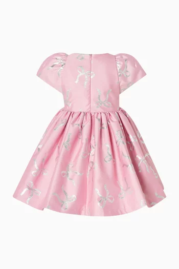 فستان بنقشة على شكل عقدة لامعة