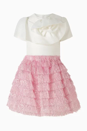 فستان بكشكش وريش