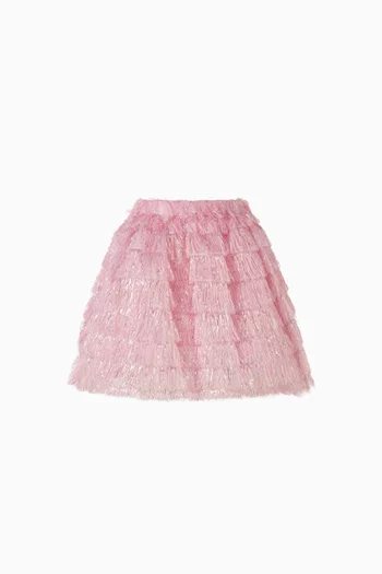 فستان بكشكش وريش