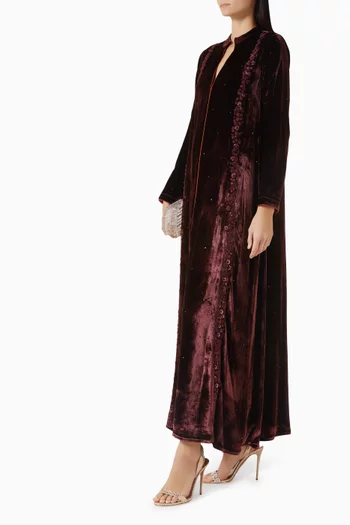 Sequin-embellished Kaftan in Velvet