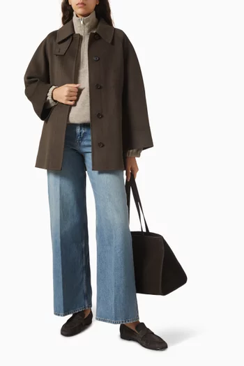 سترة صوف مارينو بارز الملمس بسحّاب