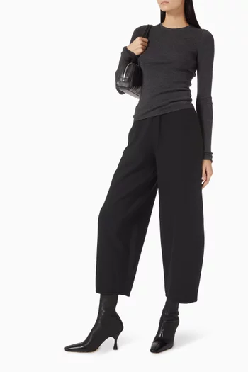 بلوزة منسوجة من صوف مارينو