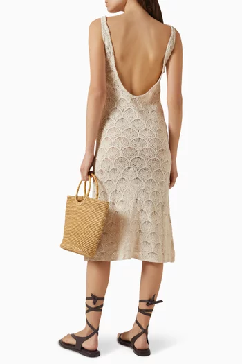 Wavy Shell Quartz Long Dress