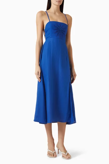 فستان ريمي بظهر مكشوف مزيج فيسكوز