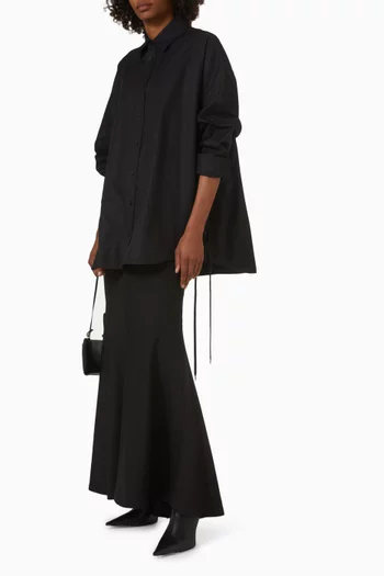 قميص بأربطة قطن وغابردين