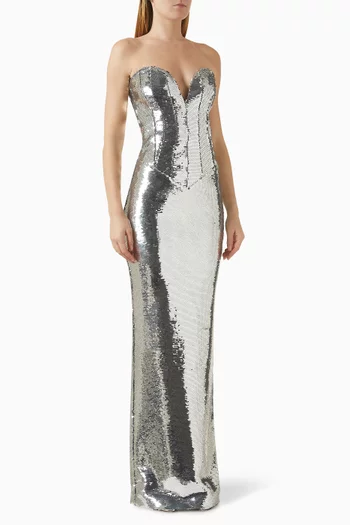 Azzurra Sequin-embellished Maxi Dress