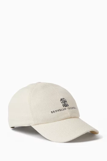 Baseball Cap in Linen Blend