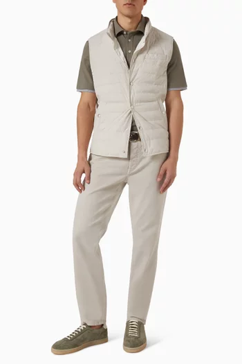 Faux-layering Polo Shirt in Cotton Piqué