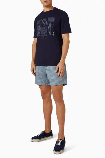 Flower Print Swim Shorts in Nylon