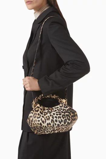 Small Leopard Bou Bag in Grained Faux Leather