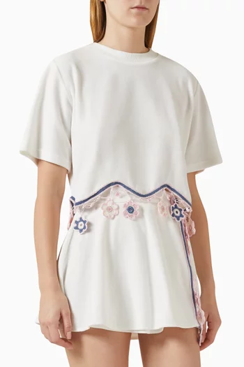 Peony Crop Top in Cotton-terry