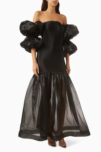 فستان سهرة فانيتي بأكمام