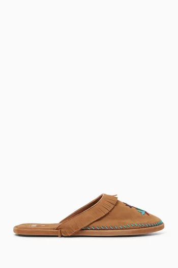 Amerine Embroidered Slippers in Suede