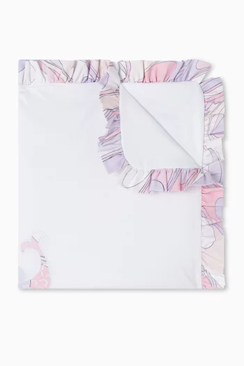 بطانية مزينة بحواف كشكش قطن